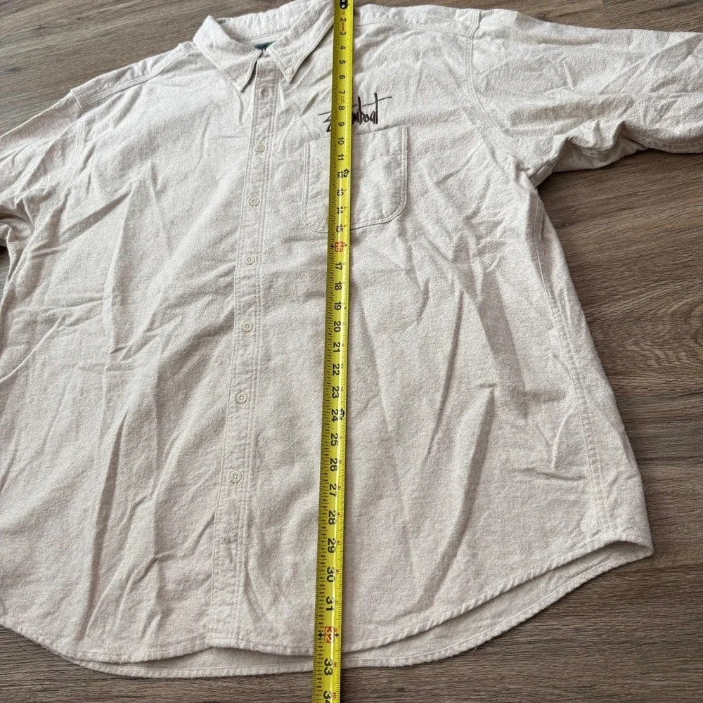 Steamboat Shirt Embroidered Ski Woolrich Button Down Cotton VTG‎ | Cream | XXL